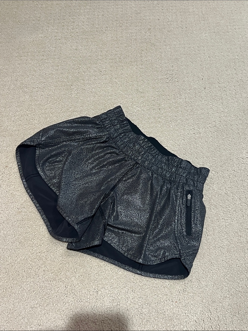 lululemon athletica Silver Shimmer Athletic Shorts